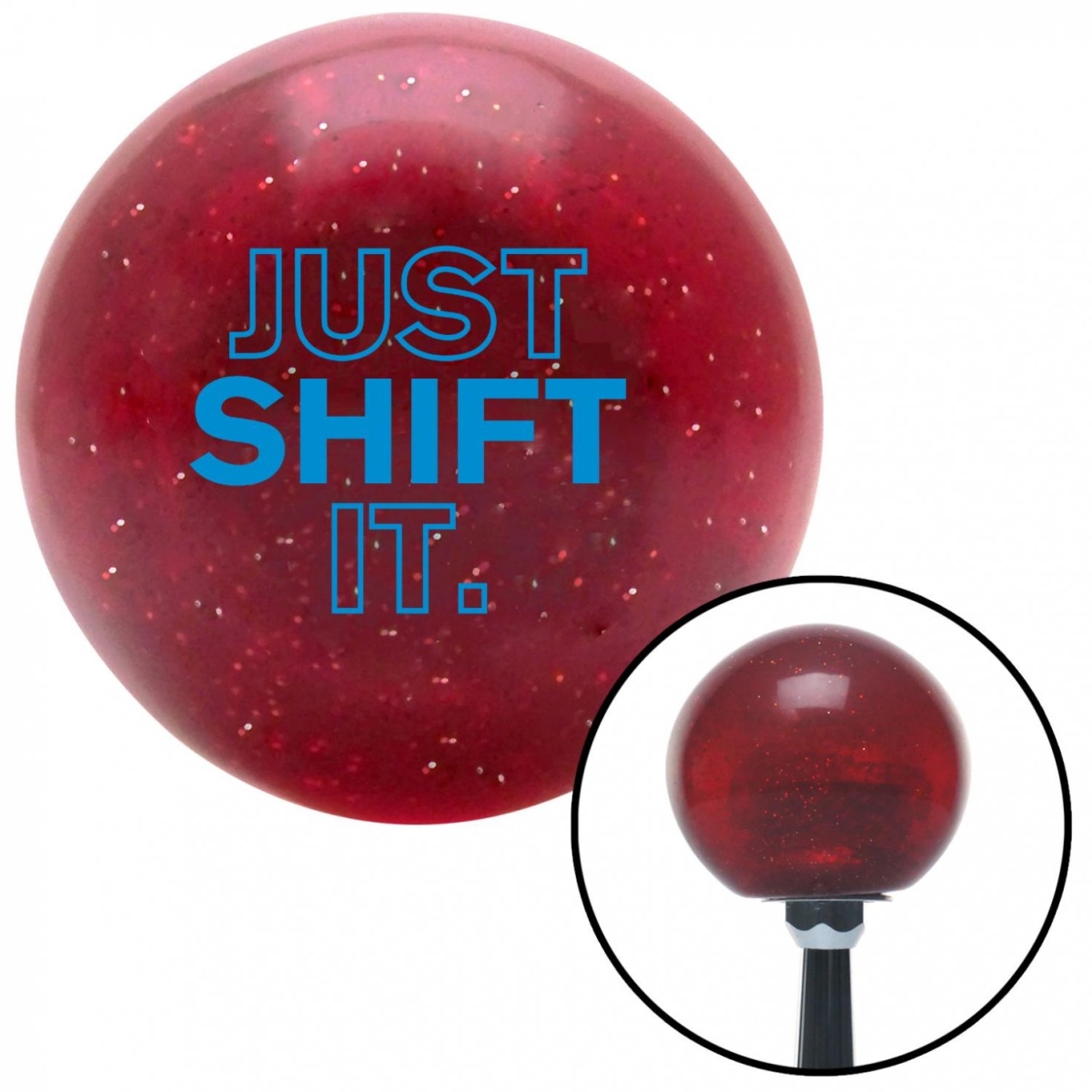 American Shifter 56234 Blue Just Shift It. Red Metal Flake Shift Knob with M16 x 1.5 Insert Shifter Auto