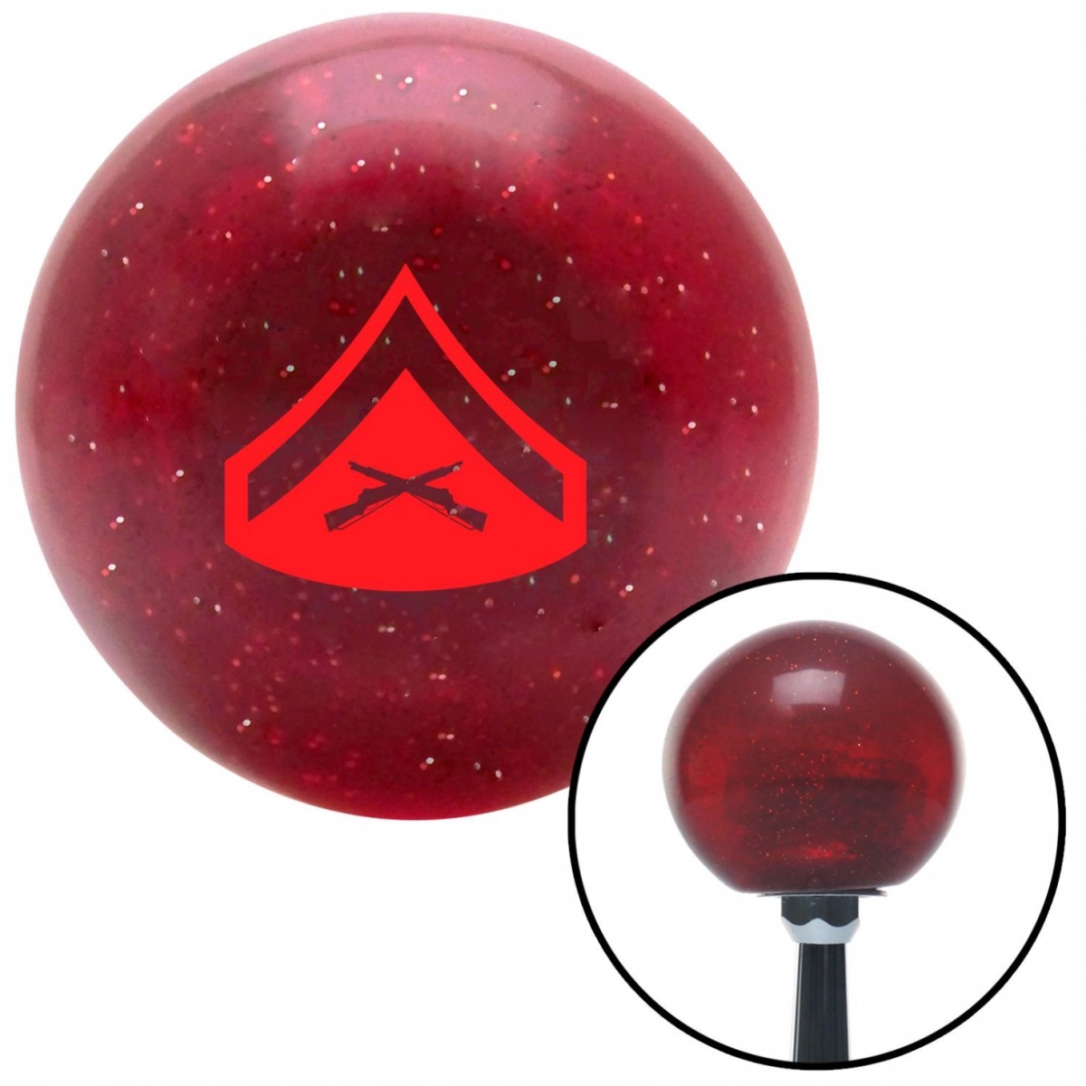 American Shifter 58279 Red 02 Lance Corporal Red Metal Flake Shift Knob with M16 x 1.5 Insert Shifter Auto