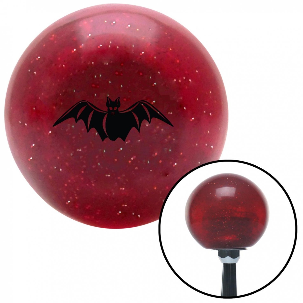 American Shifter 47565 Bat Red Metal Flake Shift Knob with M16 x 1.5 Insert Shifter Auto Manual Custom
