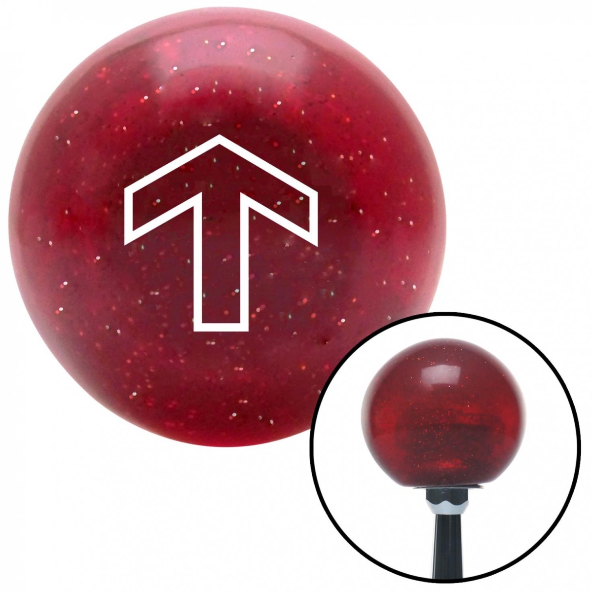 American Shifter 47713 White Broad Arrow Up Red Metal Flake Shift Knob with M16 x 1.5 Insert Shifter Auto