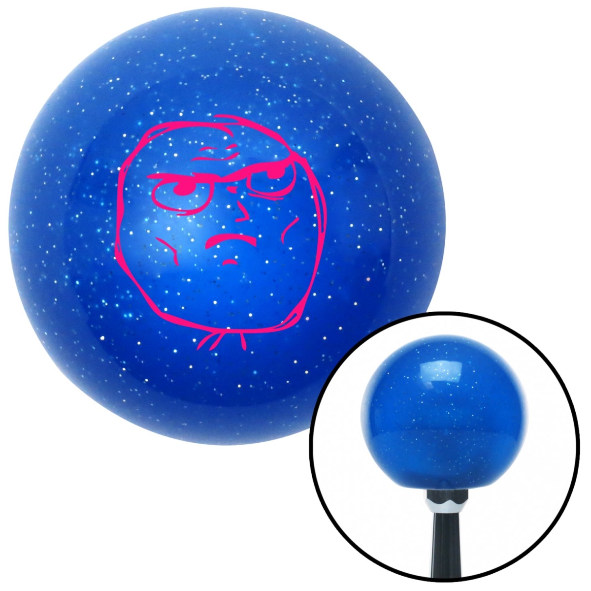 American Shifter 24255 Pink Determined Blue Metal Flake Shift Knob with M16 x 1.5 Insert Shifter Auto Brody