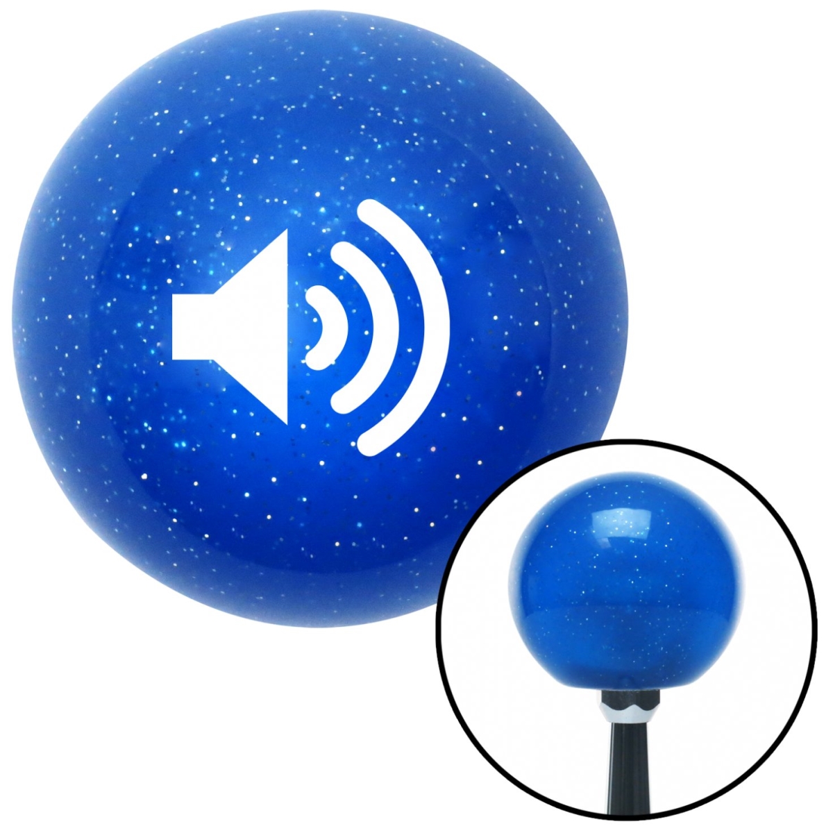 American Shifter 24697 White Speaker On Blue Metal Flake Shift Knob with M16 x 1.5 Insert Shifter Auto