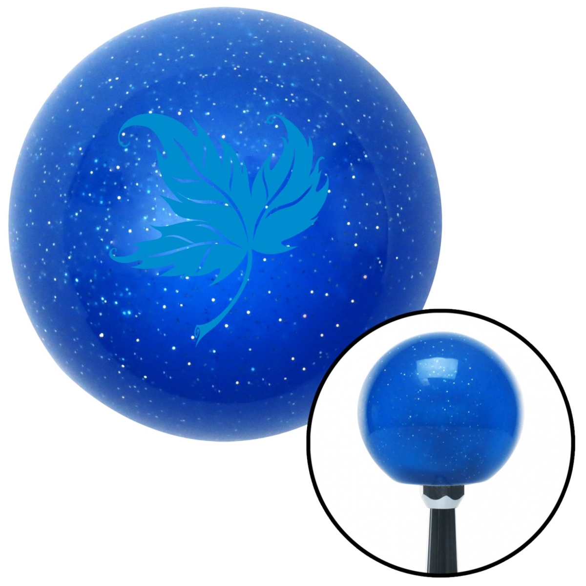 American Shifter 24804 Blue Falling Leaf Blue Metal Flake Shift Knob with M16 x 1.5 Insert Shifter Auto