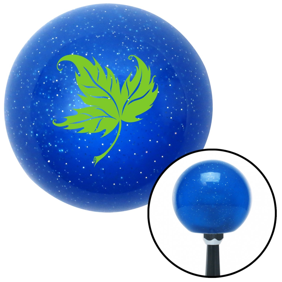 American Shifter 24805 Green Falling Leaf Blue Metal Flake Shift Knob with M16 x 15 Insert Shifter Auto