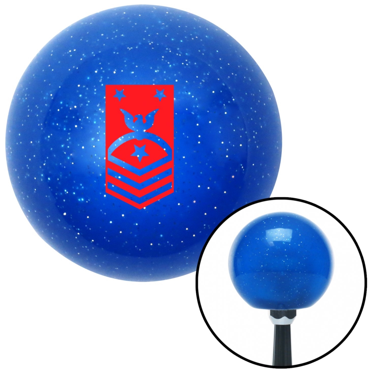 American Shifter 25965 Red Force or Fleet Command Blue Metal Flake Shift Knob with M16 x 1.5 Insert Auto