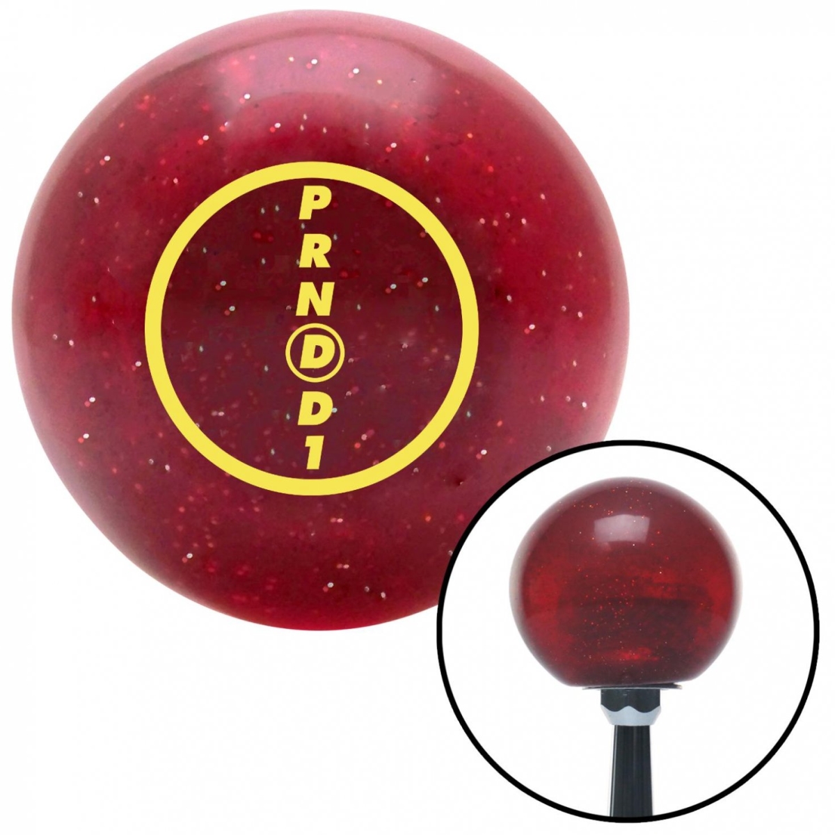 American Shifter 49436 Yellow Ford Overdrive Red Metal Flake Shift Knob with M16 x 1.5 Insert Shifter Auto