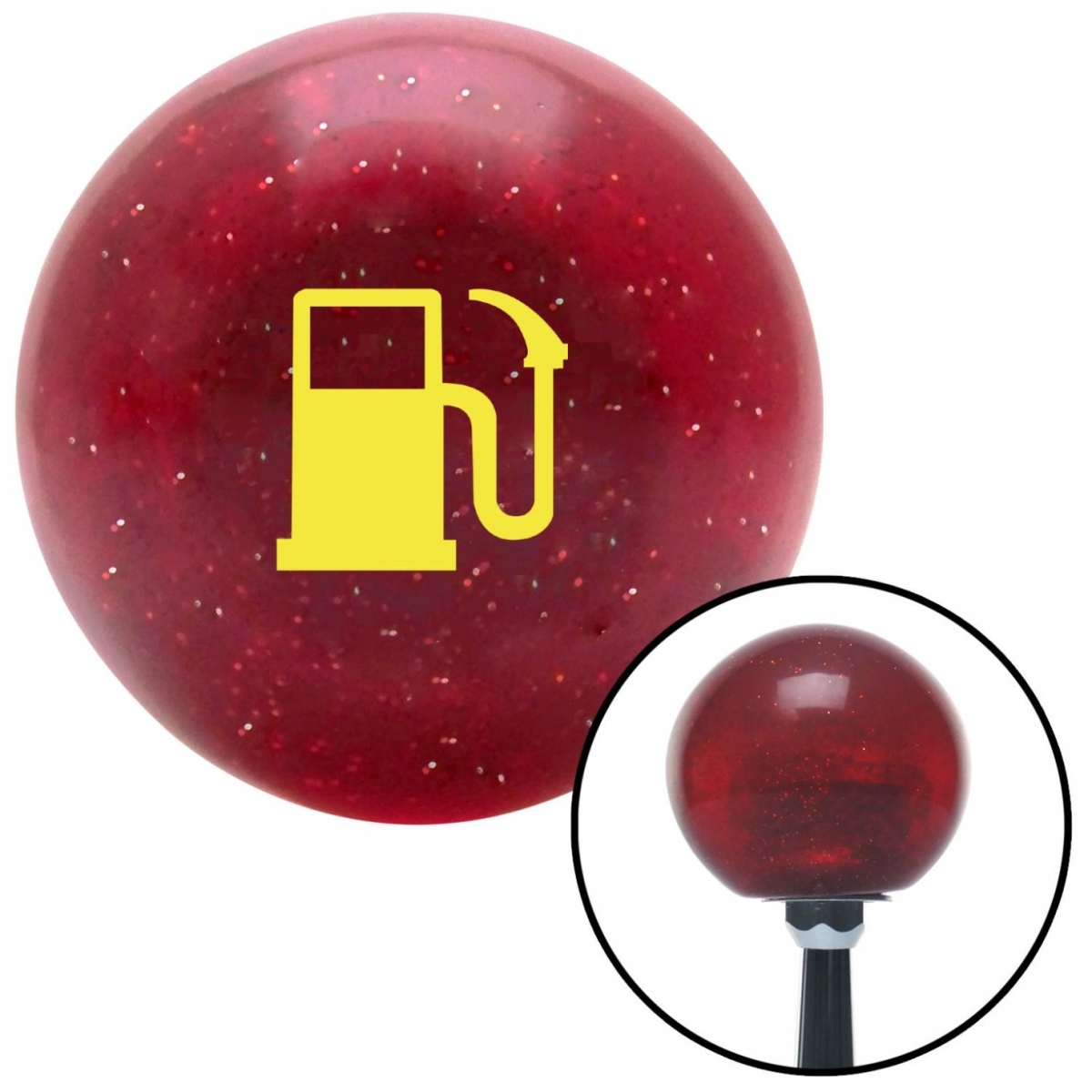 American Shifter 49604 Yellow Gas Station Tank Red Metal Flake Shift Knob with M16 x 1.5 Insert Shifter