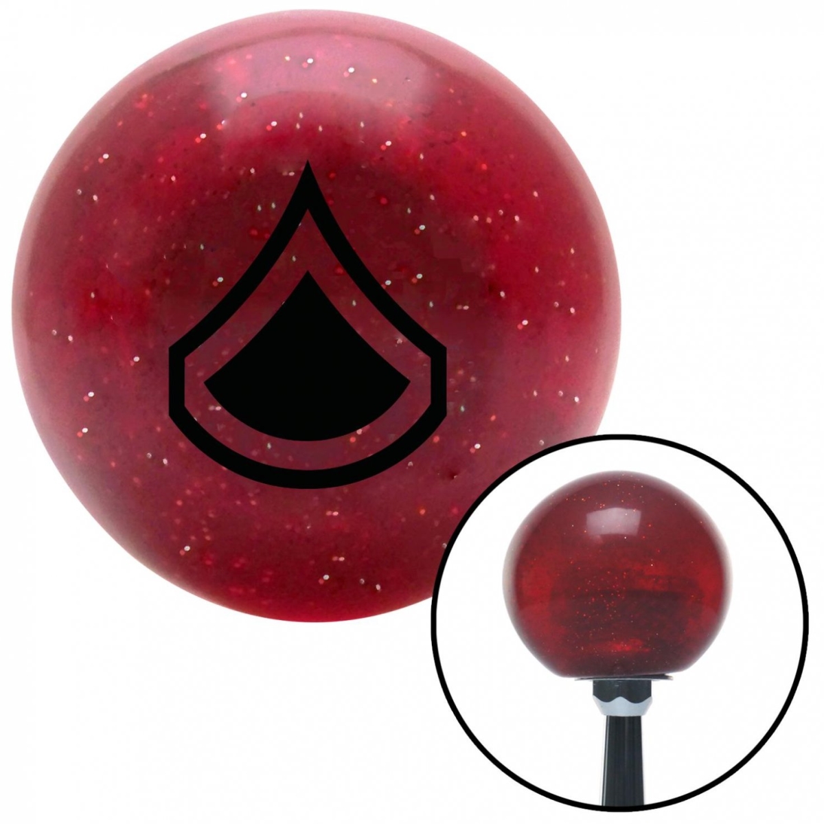 American Shifter 57977 Black Private First Class Red Metal Flake Shift Knob with M16 x 1.5 Insert Shifter