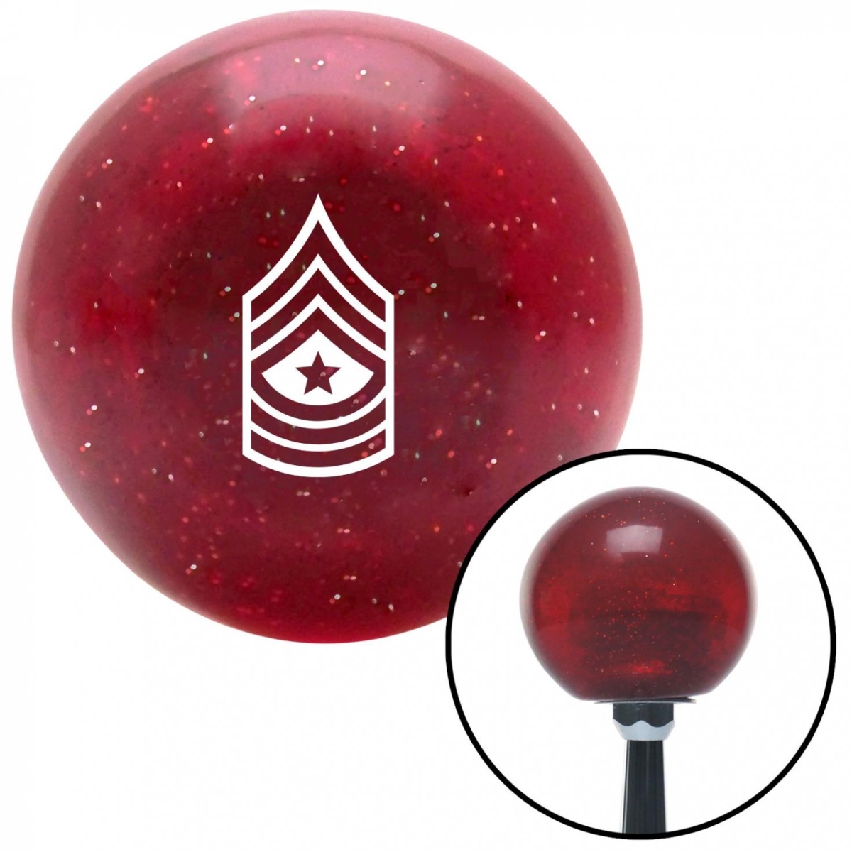 American Shifter 58031 White Sergeant Major Red Metal Flake Shift Knob with M16 x 1.5 Insert Shifter Auto