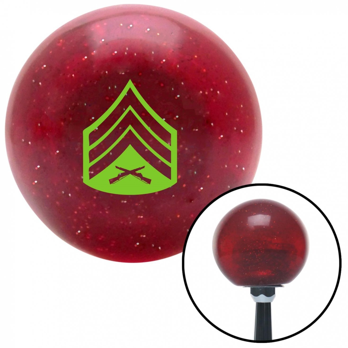 American Shifter 58292 Green 04 Sergeant Red Metal Flake Shift Knob with M16 x 1.5 Insert Shifter Auto