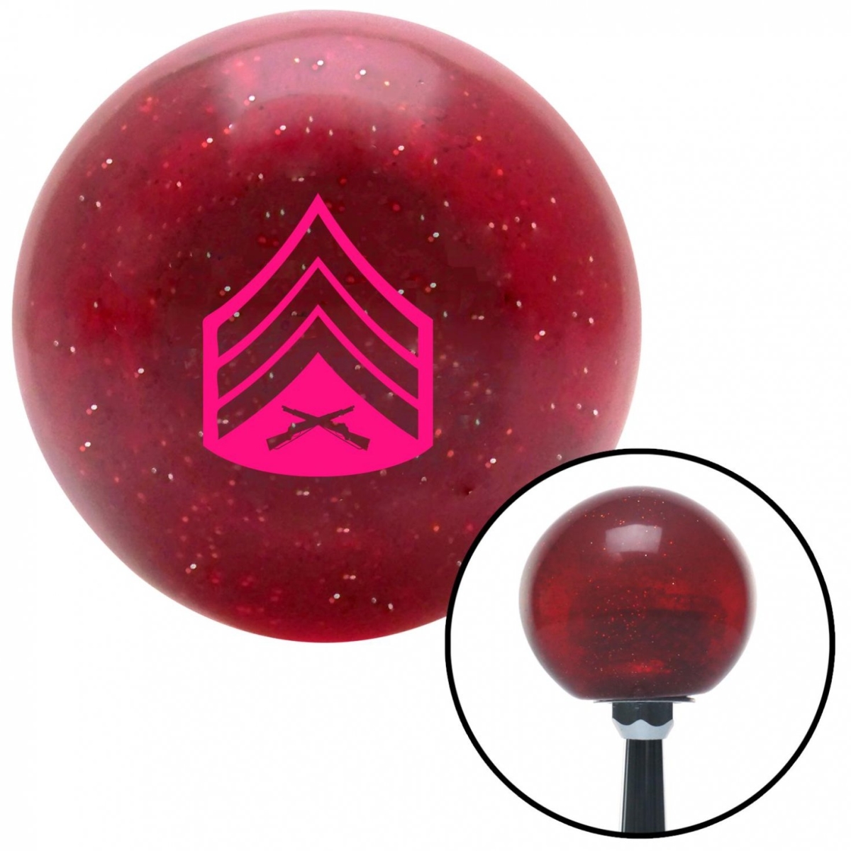 American Shifter 58294 Pink 04 Sergeant Red Metal Flake Shift Knob with M16 x 1.5 Insert Shifter Auto Brody