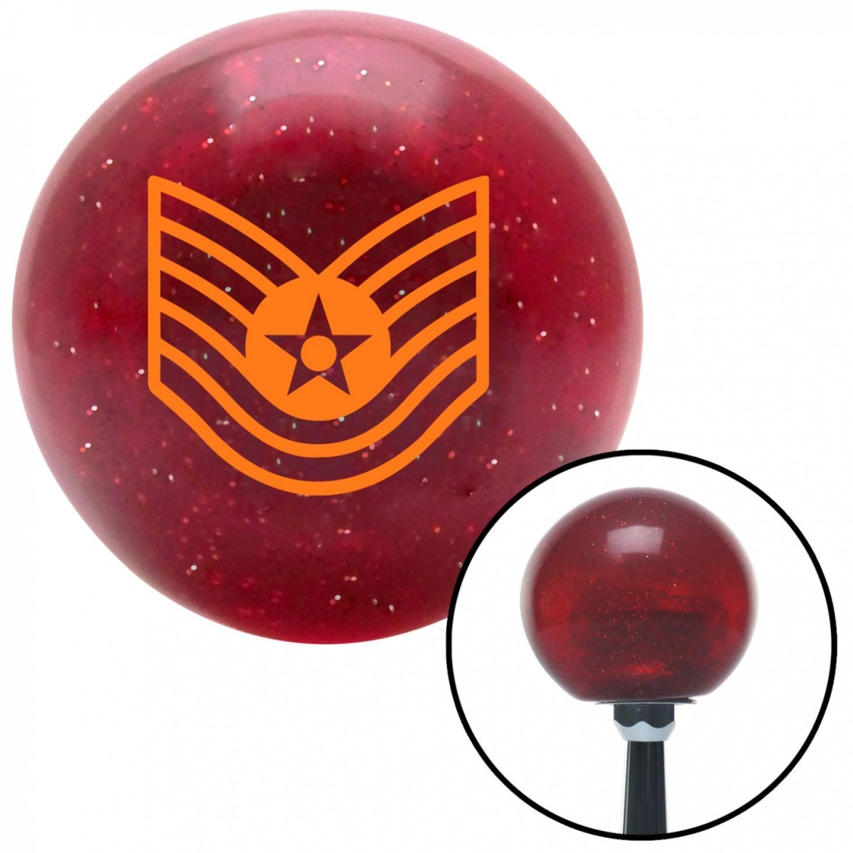 American Shifter 53618 Orange Technical Sergeant Red Metal Flake Shift Knob with M16 x 1.5 Insert Shifter