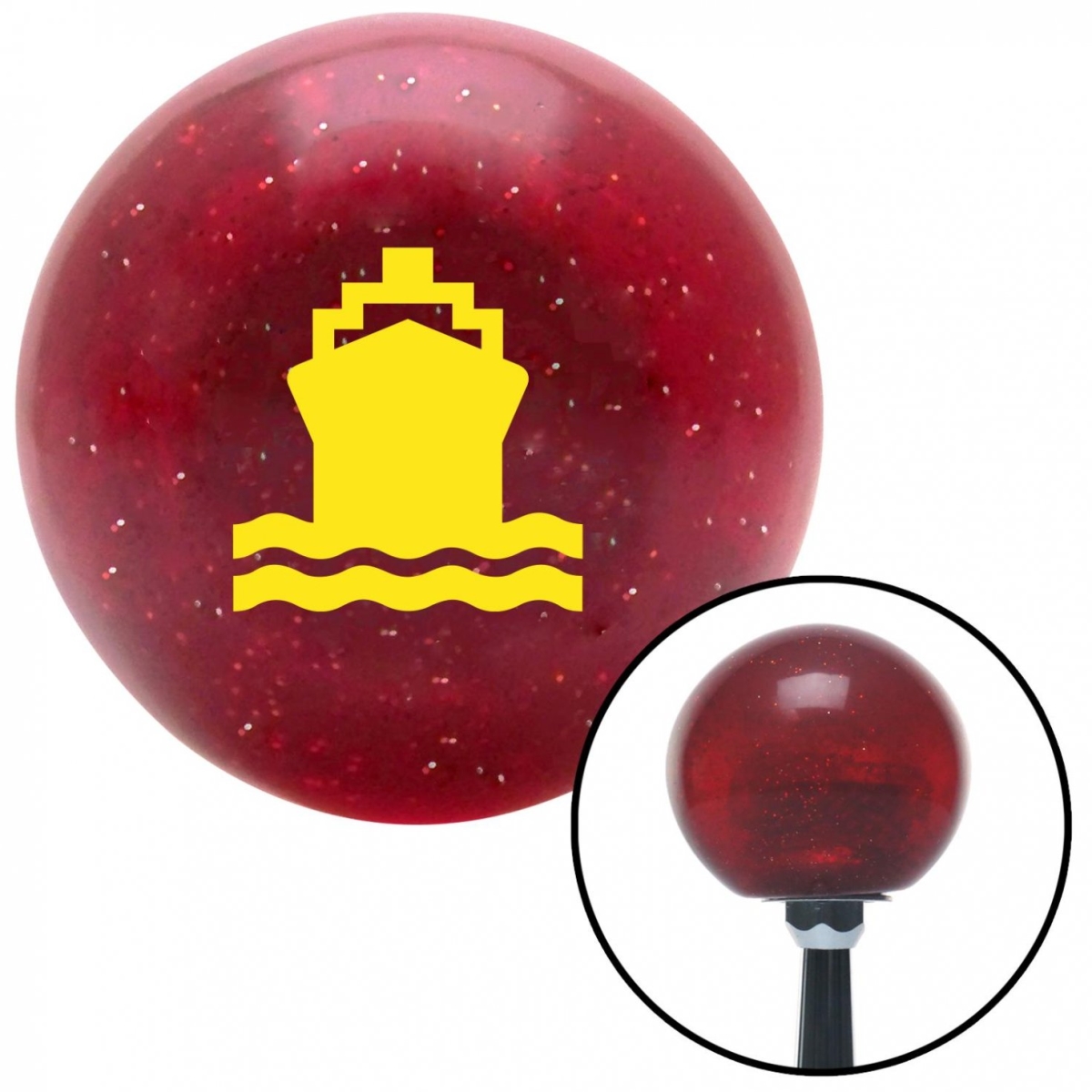American Shifter 56744 Yellow Cruise Ship Red Metal Flake Shift Knob with M16 x 1.5 Insert Shifter Auto