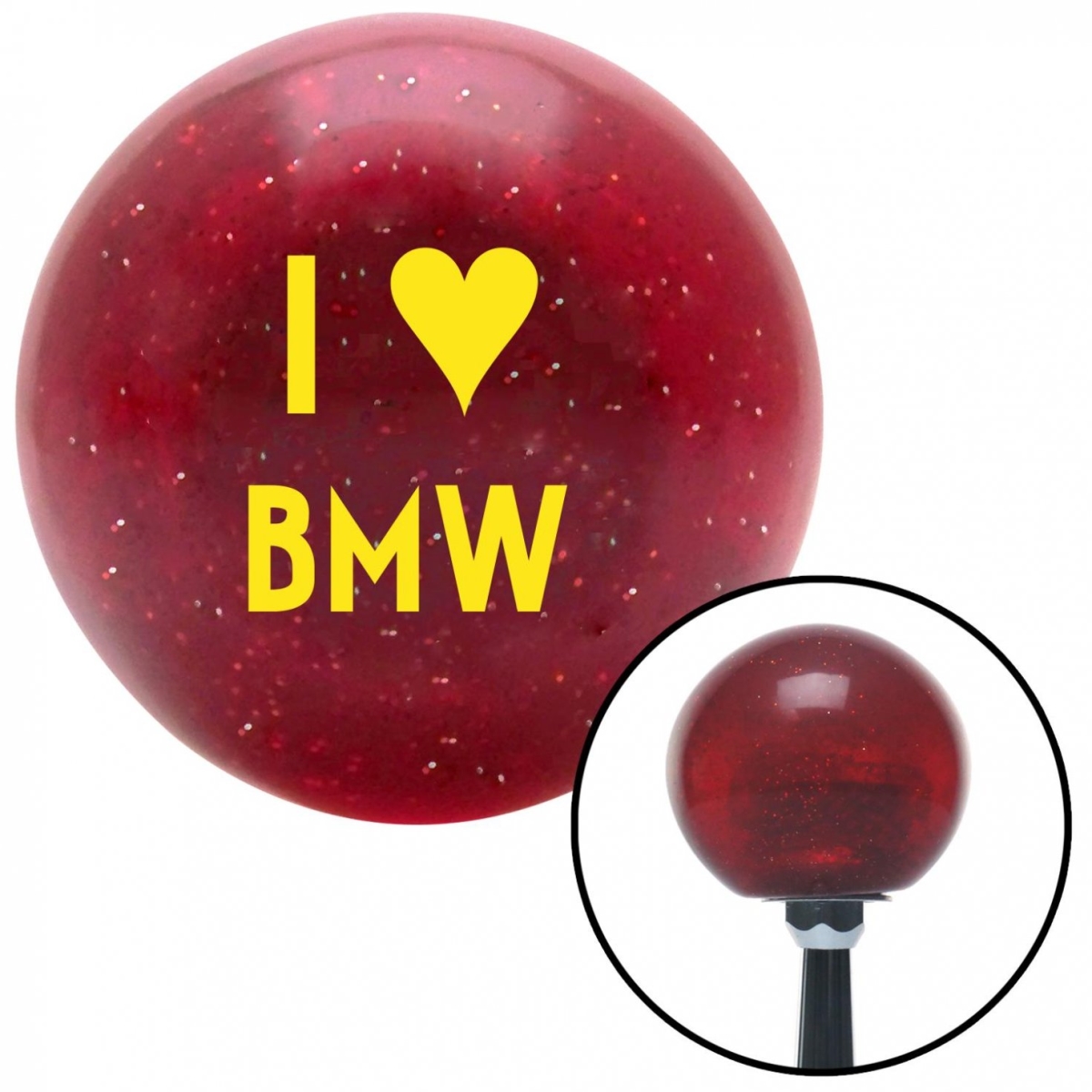 American Shifter 51092 Yellow I 3 BMW Red Metal Flake Shift Knob with M16 x 1.5 Insert Shifter Auto Brody