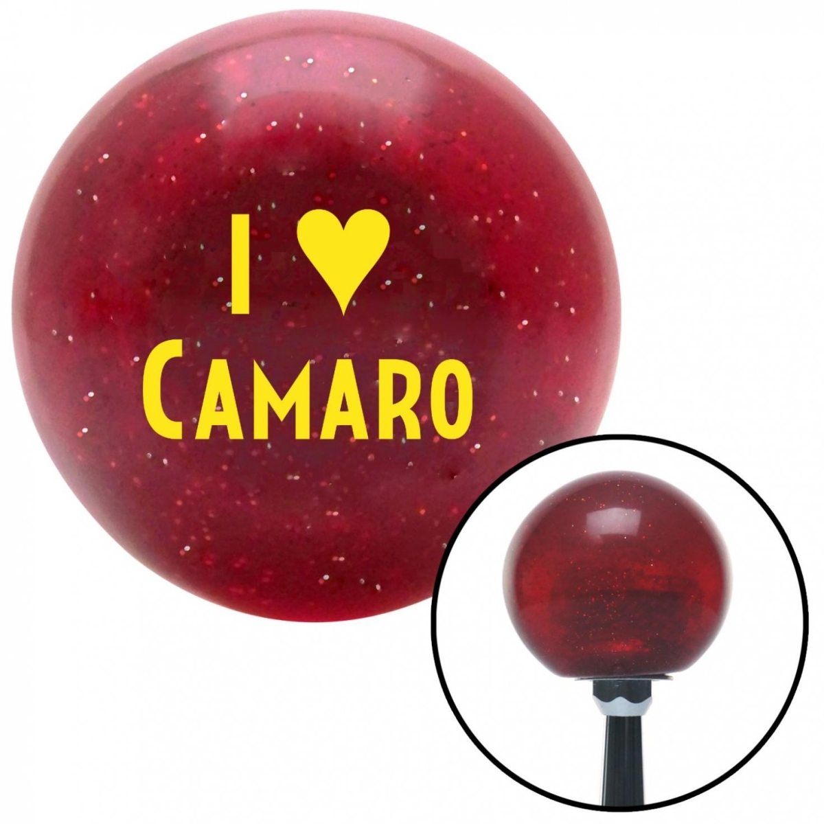American Shifter 51116 Yellow I 3 CAMARO Red Metal Flake Shift Knob with M16 x 1.5 Insert Shifter Auto