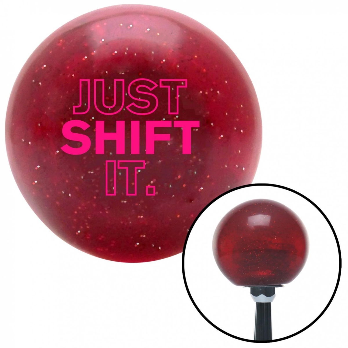 American Shifter 56237 Pink Just Shift It. Red Metal Flake Shift Knob with M16 x 1.5 Insert Shifter Auto