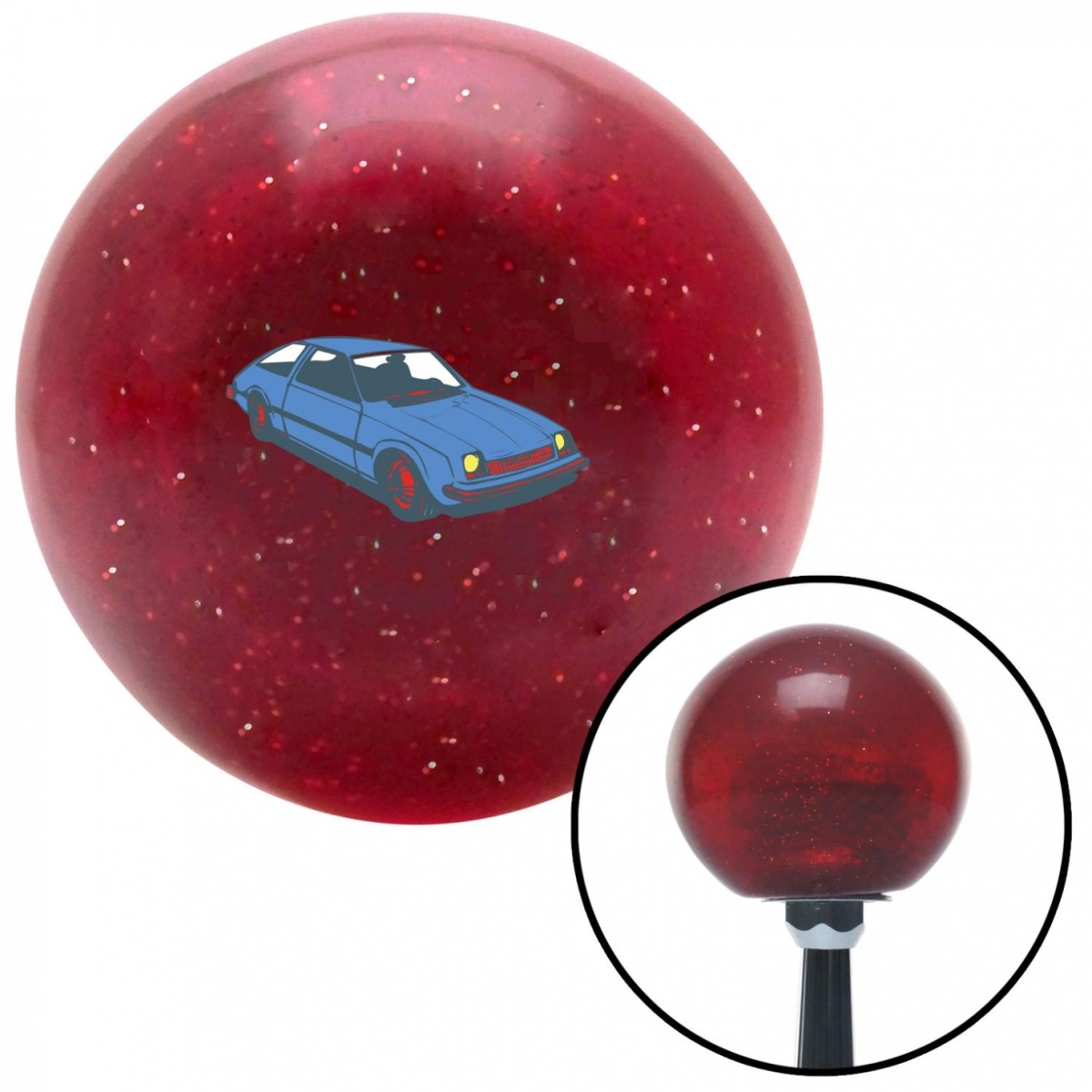 American Shifter 60096 Hatchback Blue 2 Red Metal Flake Shift Knob with M16 x 1.5 Insert Shifter Auto Brody