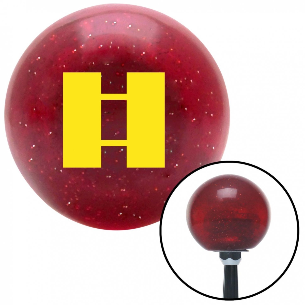 American Shifter 58072 Yellow Captain Red Metal Flake Shift Knob with M16 x 1.5 Insert Shifter Auto Manual