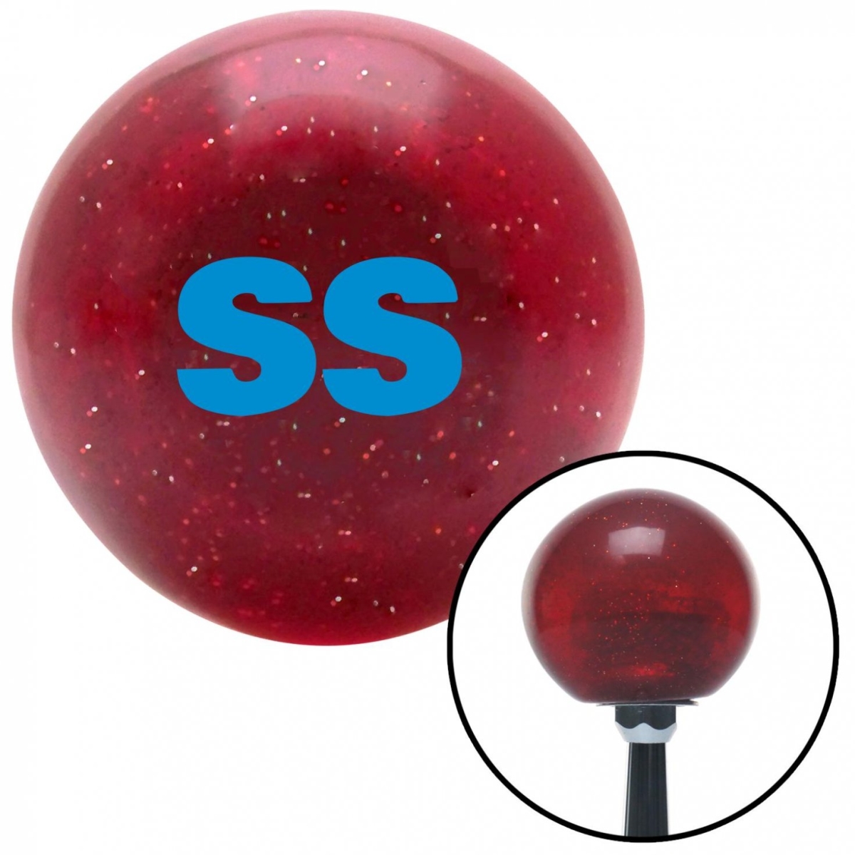 American Shifter 54647 Blue SS Red Metal Flake Shift Knob with M16 x 1.5 Insert Shifter Auto Manual Custom