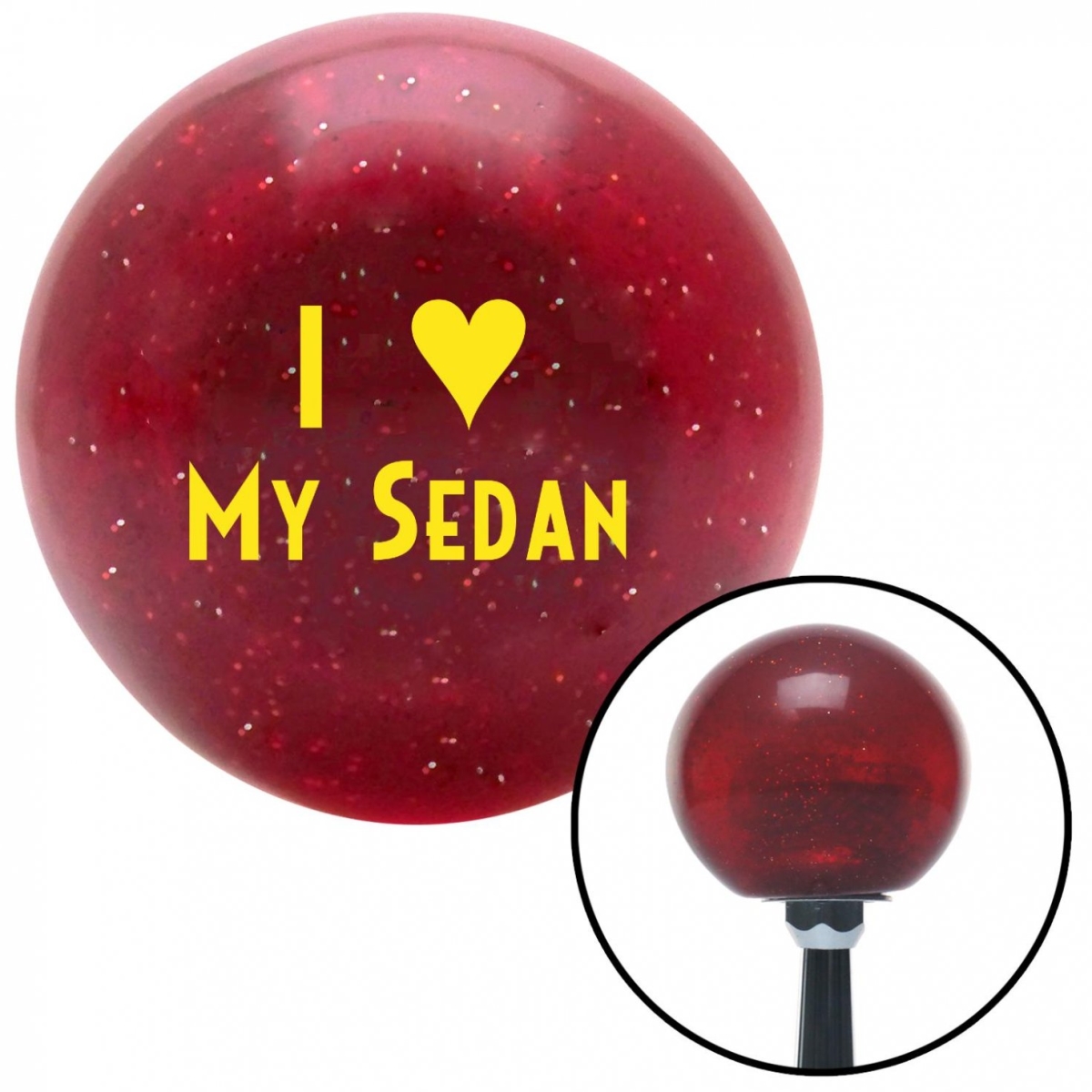 American Shifter 51324 Yellow I 3 MY SEDAN Red Metal Flake Shift Knob with M16 x 1.5 Insert Shifter Auto
