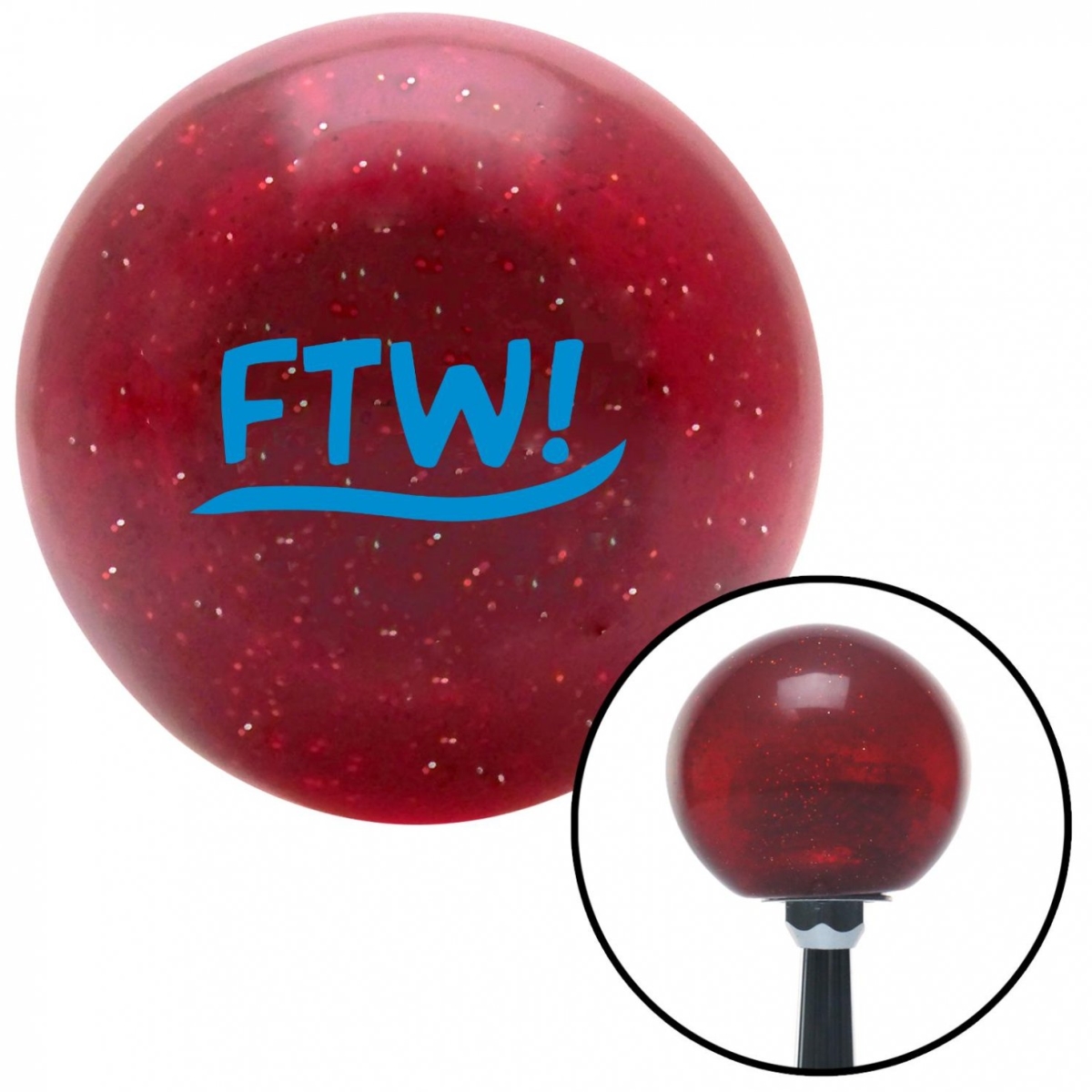 American Shifter 56186 Blue FTW Red Metal Flake Shift Knob with M16 x 1.5 Insert Shifter Auto Manual Brody