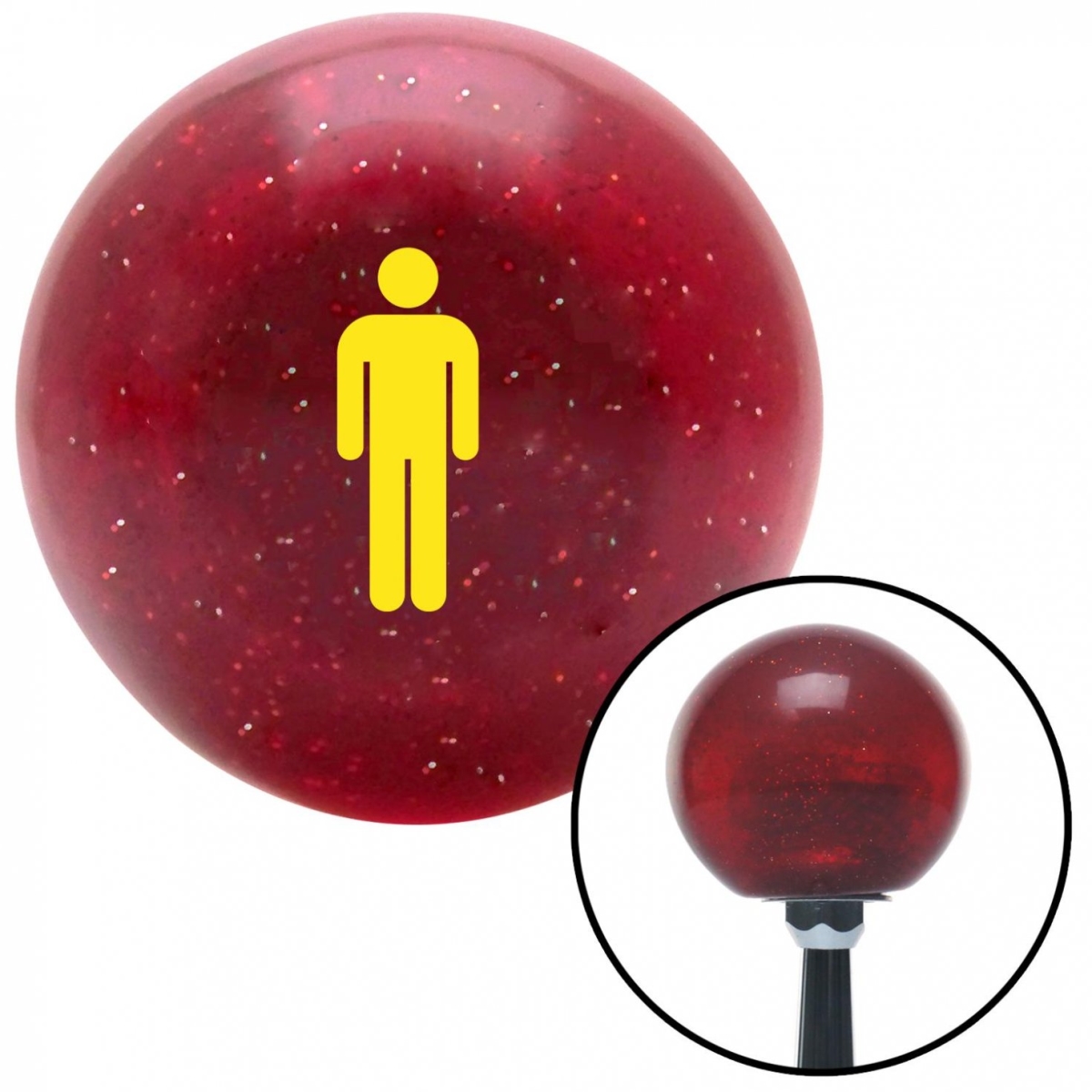 American Shifter 54403 Yellow Man Red Metal Flake Shift Knob with M16 x 1.5 Insert Shifter Auto Manual