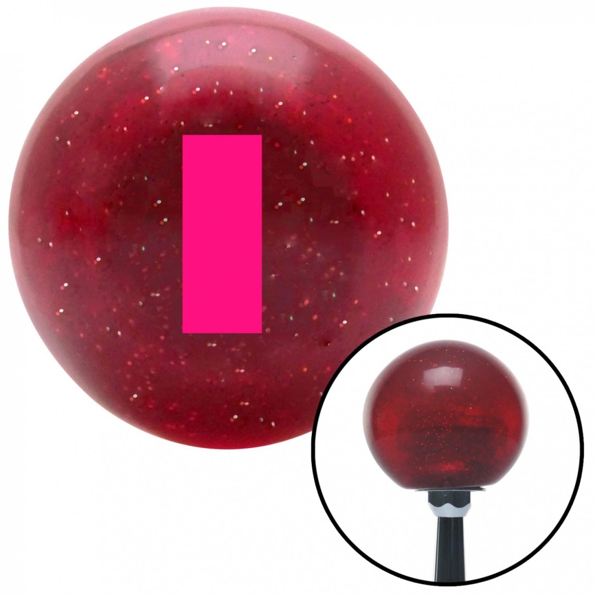 American Shifter 58061 Pink First Lieutenant & Second Lieutenant Red Metal Flake Shift Knob - M16 x 1.5 Insert
