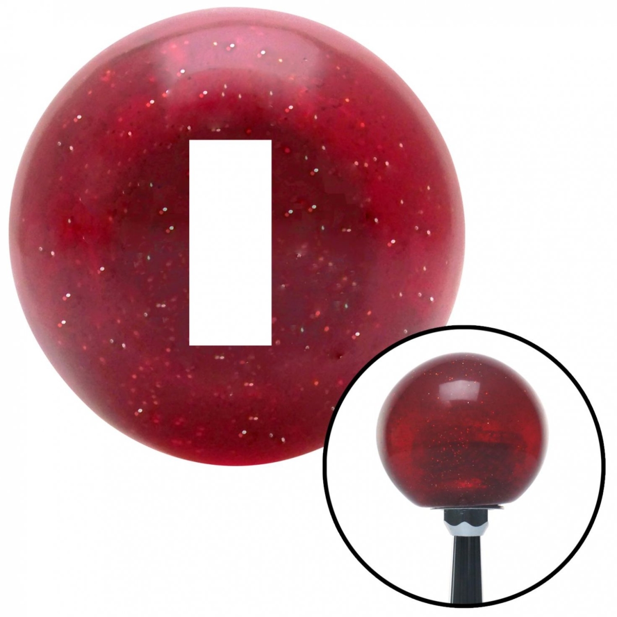 American Shifter 58063 White First Lieutenant & Second Lieutenant Red Metal Flake Shift Knob - M16 x 1.5 Insert