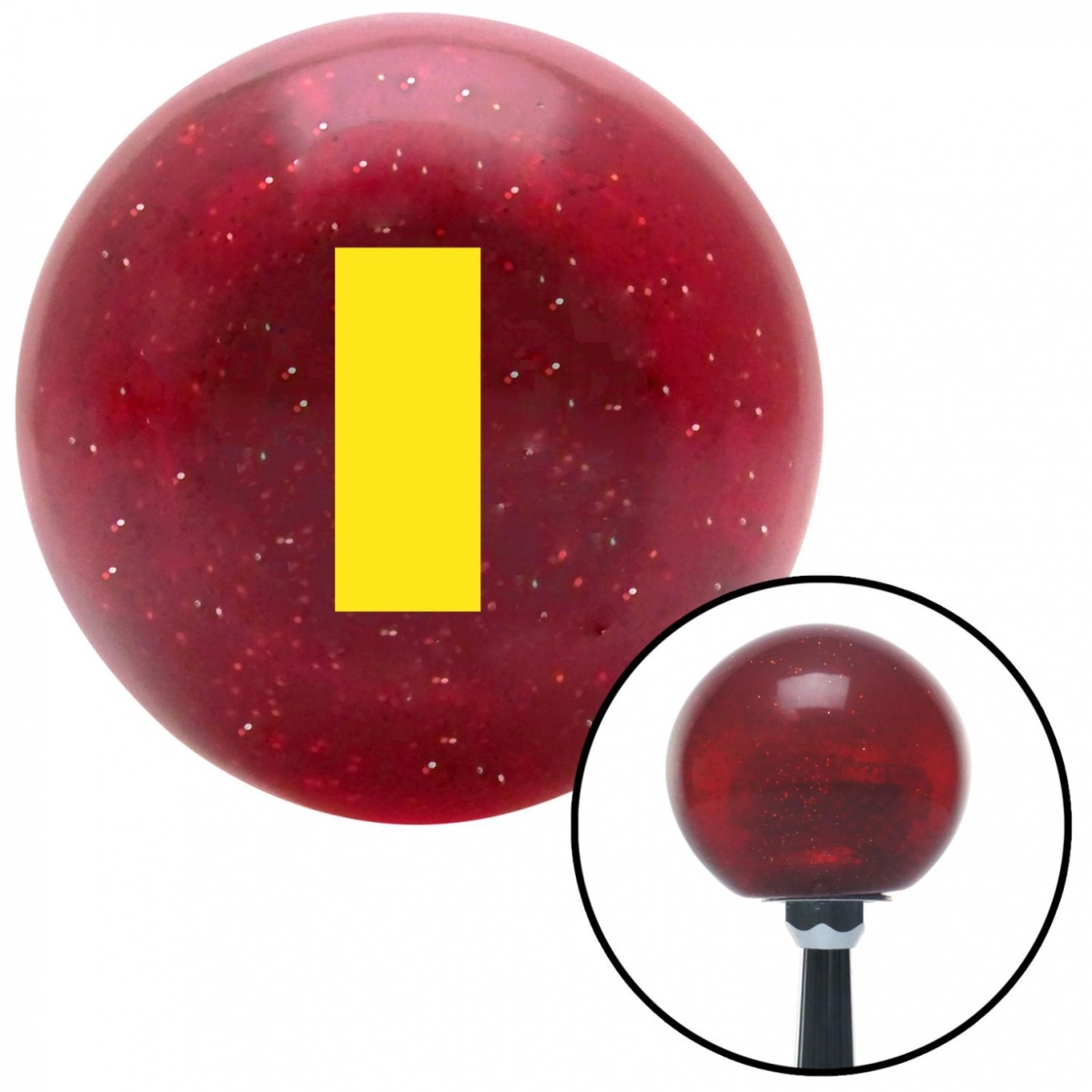 American Shifter 58064 Yellow First Lt & Second Lt Red Metal Flake Shift Knob with M16 x 1.5 Insert Auto