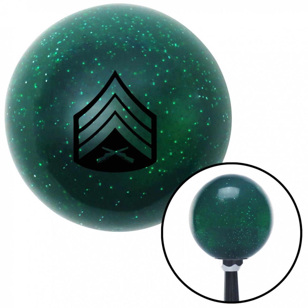 American Shifter 60198 Black 04 Sergeant Green Metal Flake Shift Knob with M16 x 1.5 Insert Shifter Auto