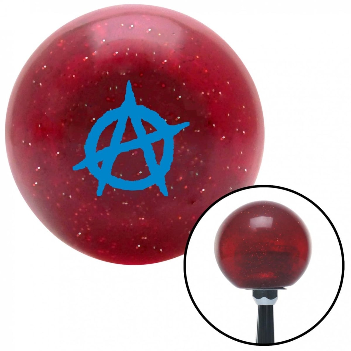 American Shifter 59812 Blue Anarchy Red Metal Flake Shift Knob with M16 x 1.5 Insert Shifter Auto Manual