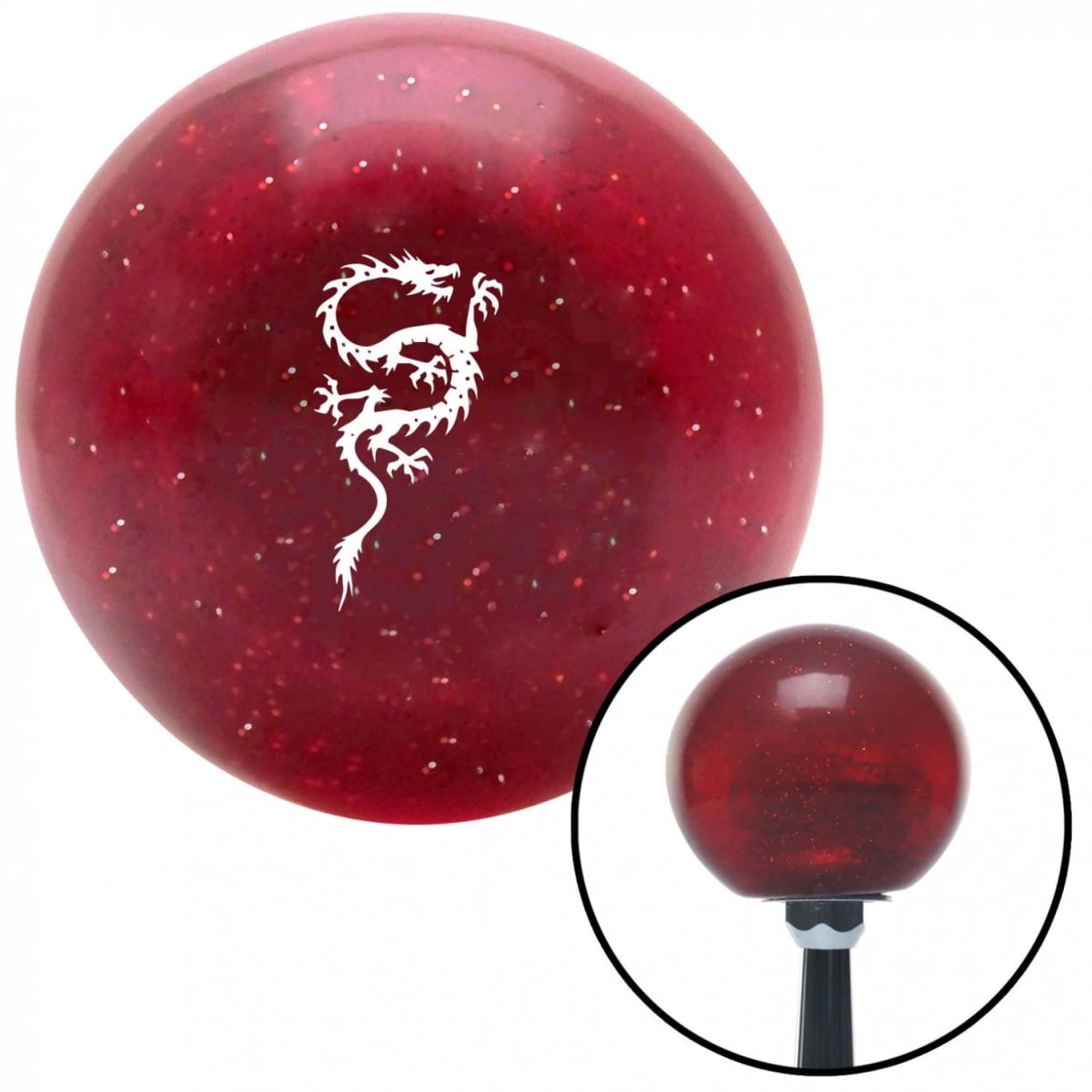 American Shifter 50995 White S Shaped Dragon Red Metal Flake Shift Knob with M16 x 1.5 Insert Shifter