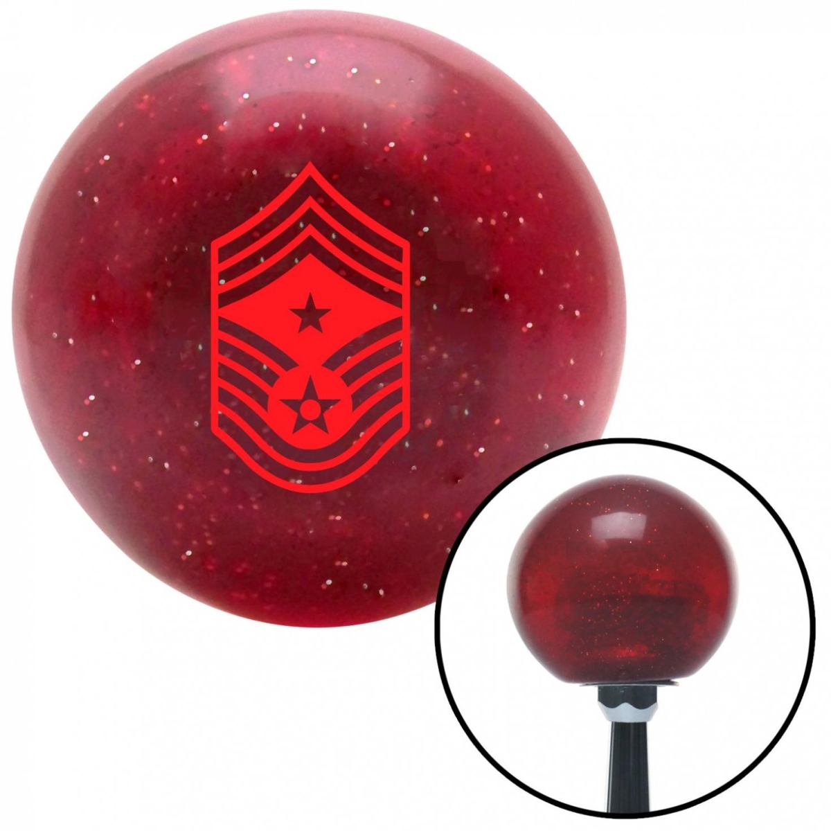 American Shifter 53668 Red Command Chief Master Sergeant Red Metal Flake Shift Knob with M16 x 1.5 Insert