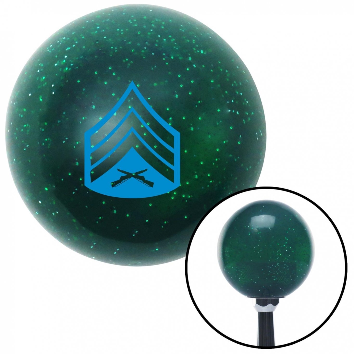 American Shifter 60199 Blue 04 Sergeant Green Metal Flake Shift Knob with M16 x 1.5 Insert Shifter Auto