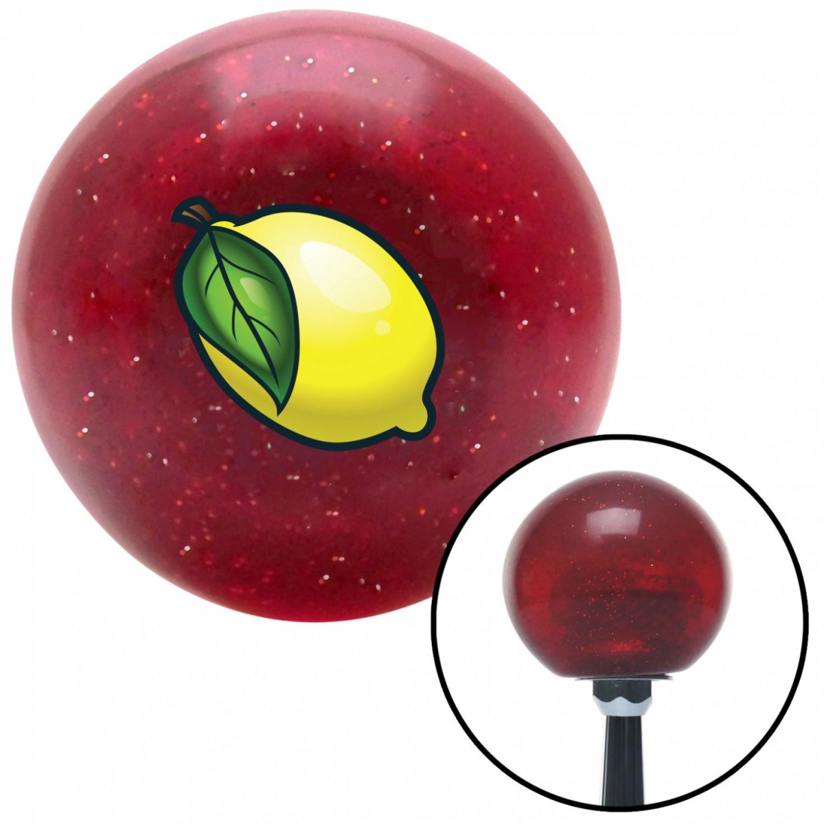 American Shifter 60135 Lemon Red Metal Flake Shift Knob with M16 x 1.5 Insert Shifter Auto Manual Custom