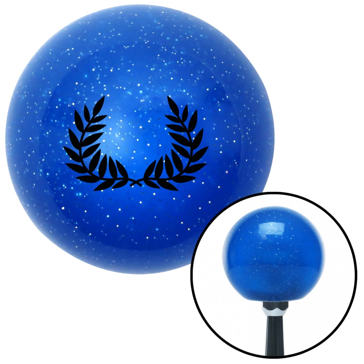 American Shifter 24819 Black 2 Branches Pointing Up Blue Metal Flake Shift Knob with M16 x 1.5 Insert Auto