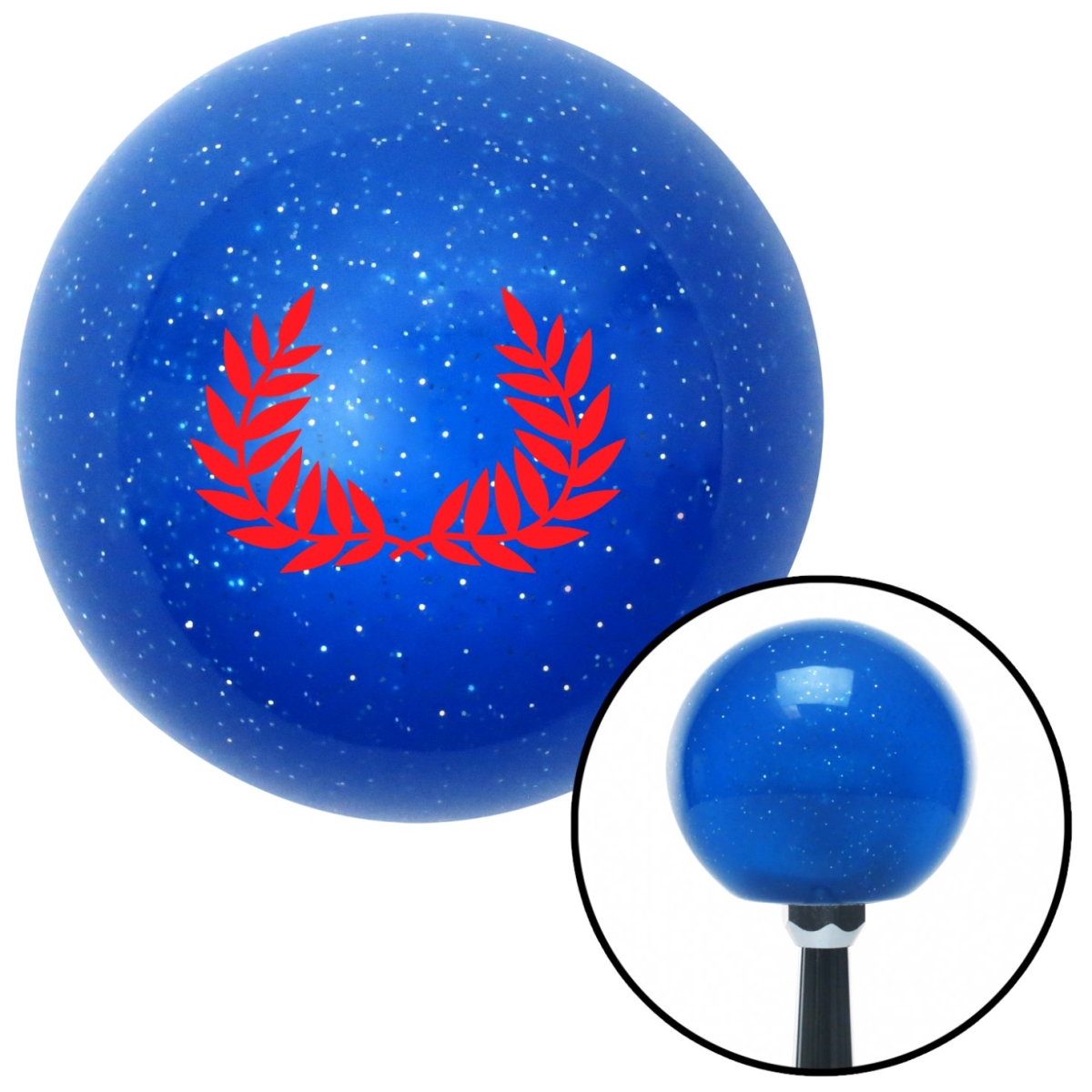 American Shifter 24824 Red 2 Branches Pointing Up Blue Metal Flake Shift Knob with M16 x 1.5 Insert Auto