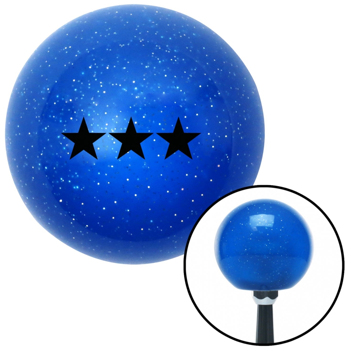 American Shifter 26192 Black Lieutenant General Blue Metal Flake Shift Knob with M16 x 1.5 Insert Shifter