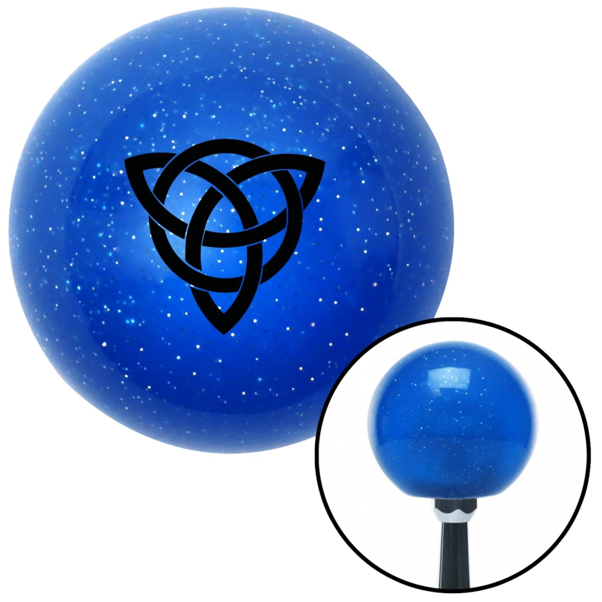 American Shifter 25196 Black Celtic Design Blue Metal Flake Shift Knob with M16 x 1.5 Insert Shifter Auto