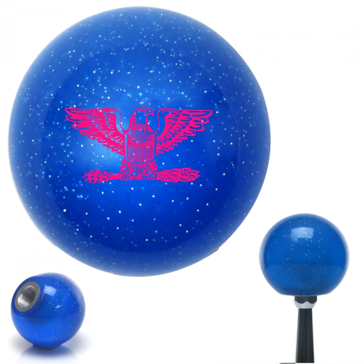 American Shifter 26252 Pink Coast Guard Captain Eagle Blue Metal Flake Shift Knob with M16 x 1.5 Insert