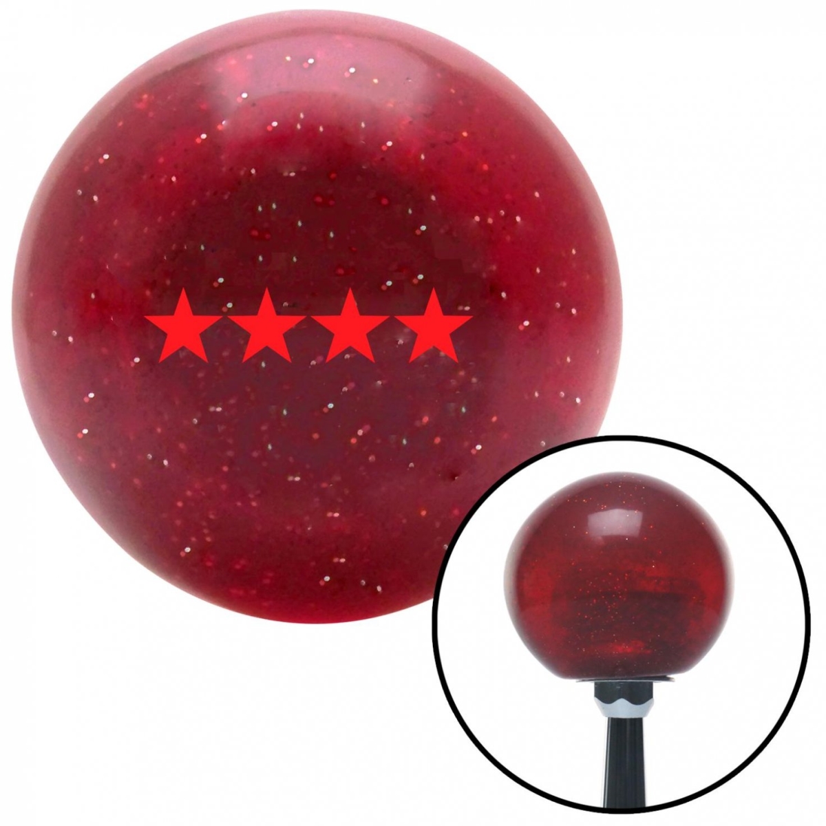 American Shifter 53772 Red Officer 10 - General Red Metal Flake Shift Knob with M16 x 1.5 Insert Thread Shifter