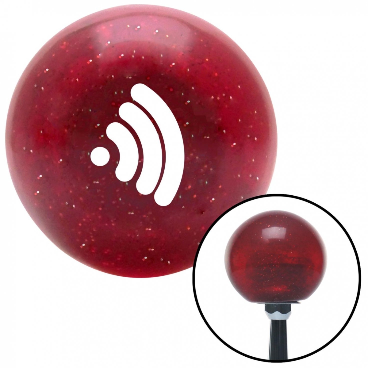 American Shifter 56095 White Wireless Red Metal Flake Shift Knob with M16 x 1.5 Insert Shifter Auto Manual
