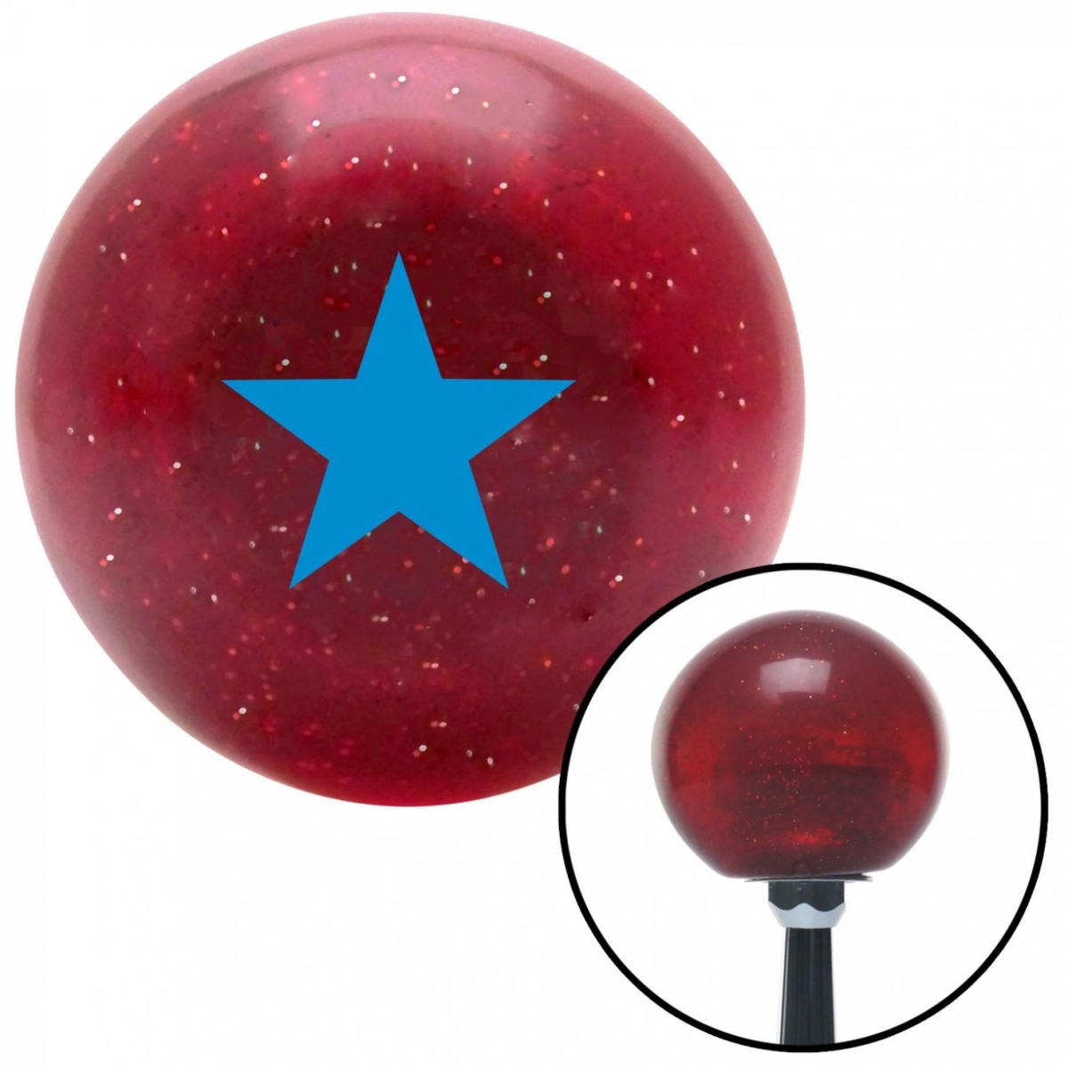 American Shifter 58090 Blue Brigadier General Red Metal Flake Shift Knob with M16 x 1.5 Insert Shifter