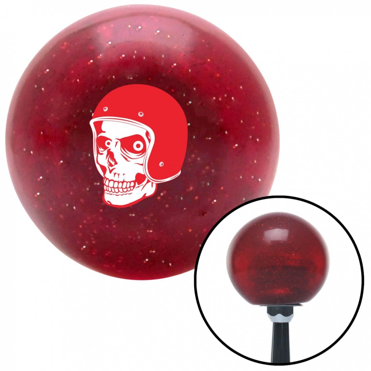 American Shifter 60119 Red Hellraiser Skull Red Metal Flake Shift Knob with M16 x 1.5 Insert Shifter Auto