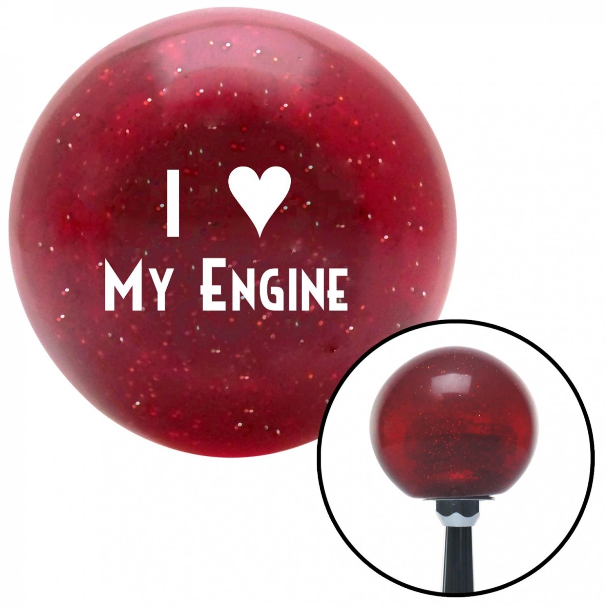 American Shifter 51260 White I 3 MY ENGINE Red Metal Flake Shift Knob with M16 x 1.5 Insert Shifter Auto