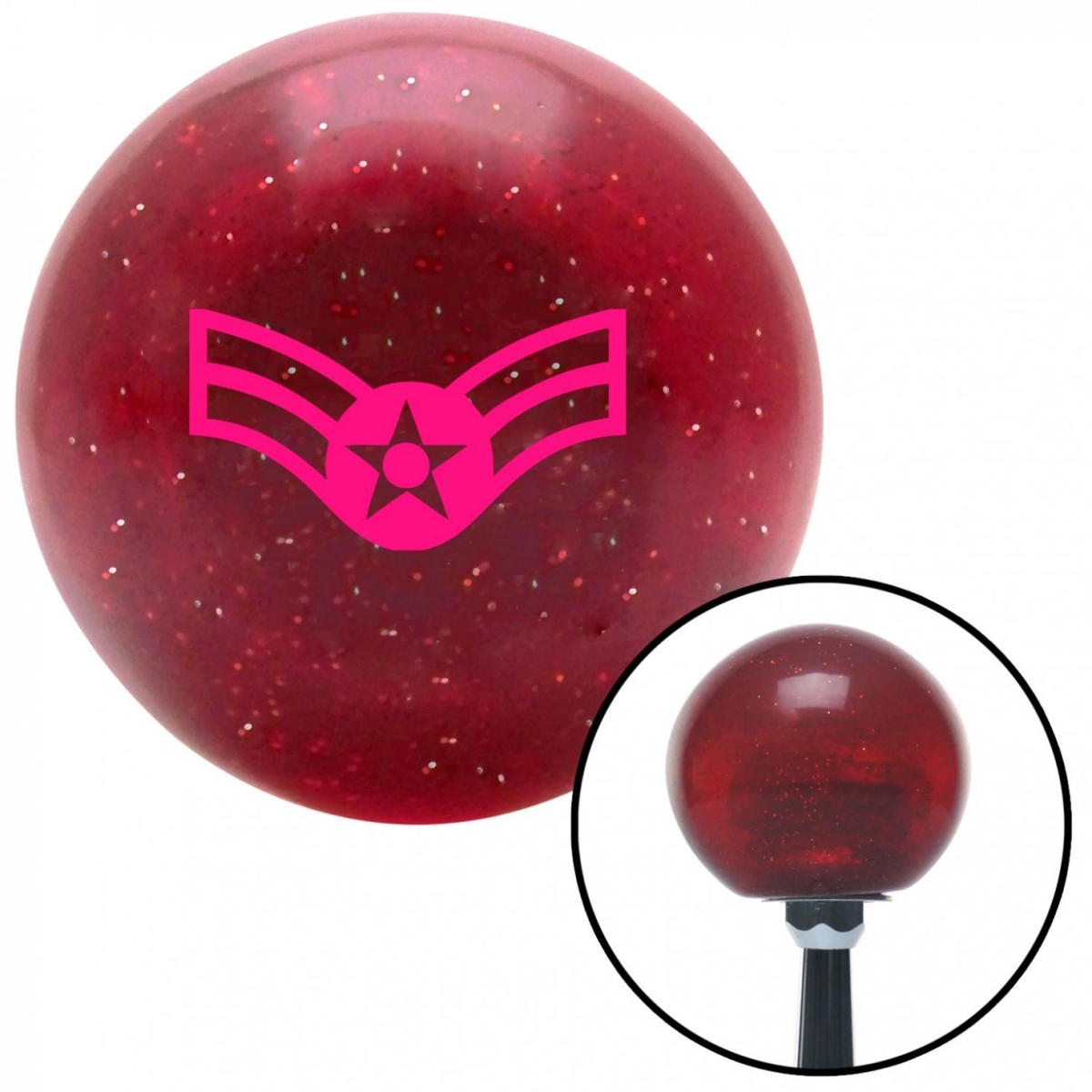 American Shifter 53603 Pink Airman First Class Red Metal Flake Shift Knob with M16 x 1.5 Insert Shifter
