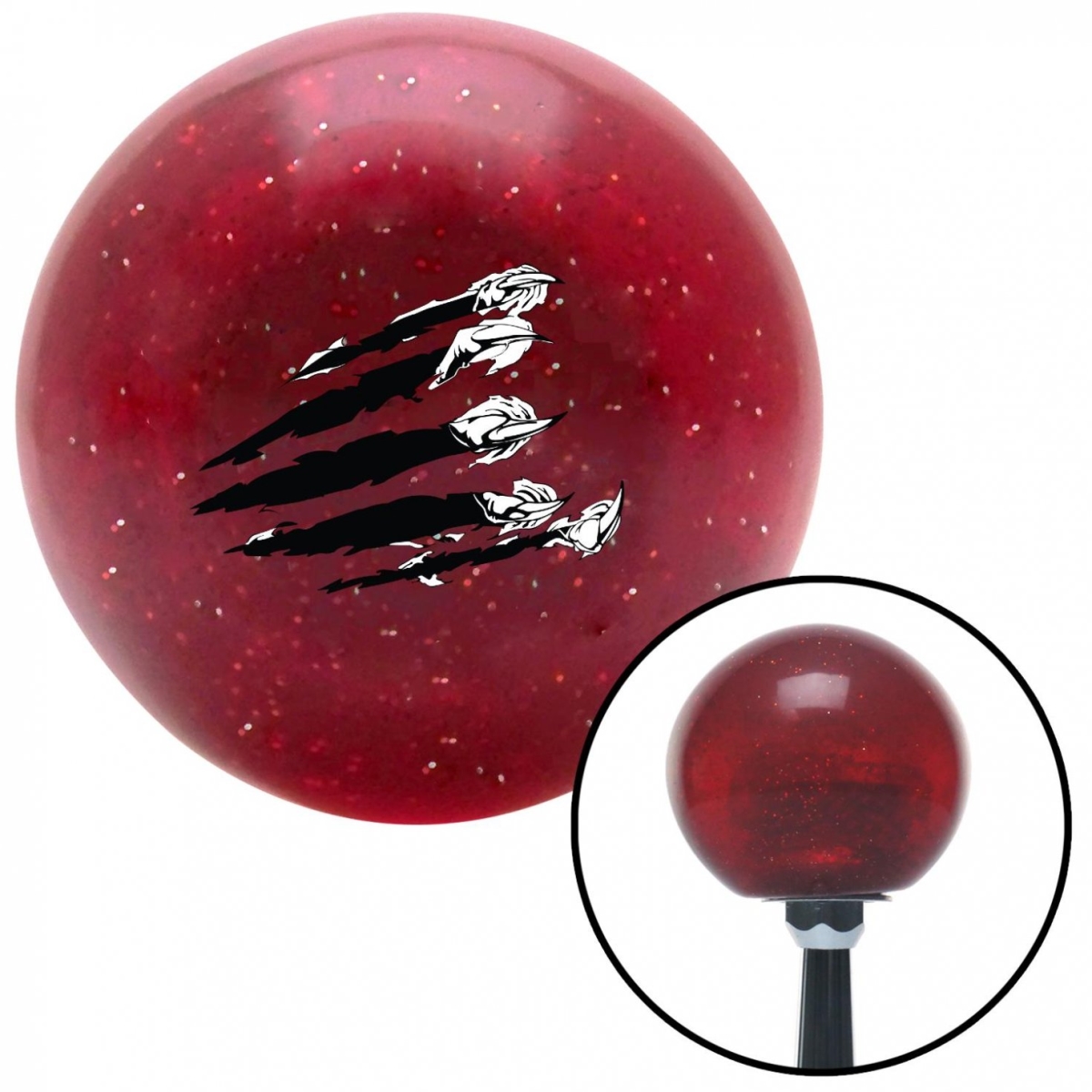 American Shifter 60088 Claws Red Metal Flake Shift Knob with M16 x 1.5 Insert Shifter Auto Manual Custom
