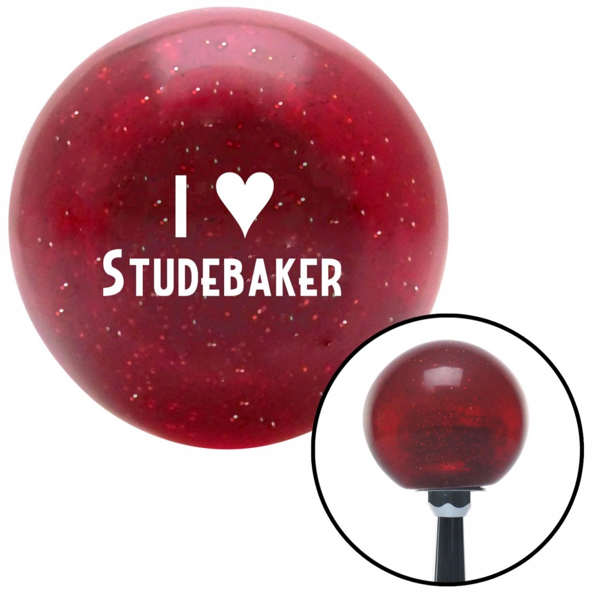 American Shifter 51389 White I 3 STUDEBAKER Red Metal Flake Shift Knob with M16 x 1.5 Insert Shifter Auto