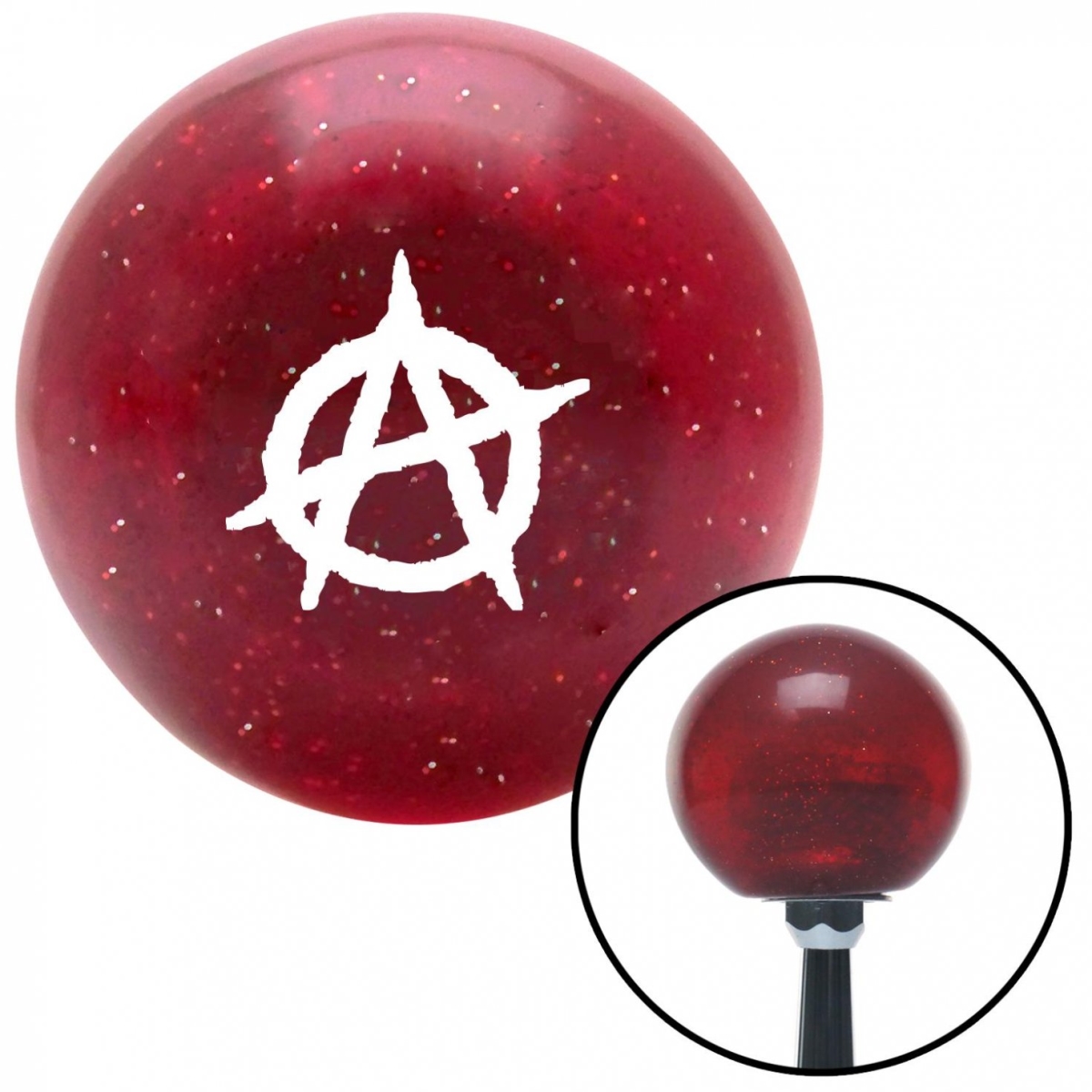 American Shifter 59817 White Anarchy Red Metal Flake Shift Knob with M16 x 1.5 Insert Shifter Auto Manual