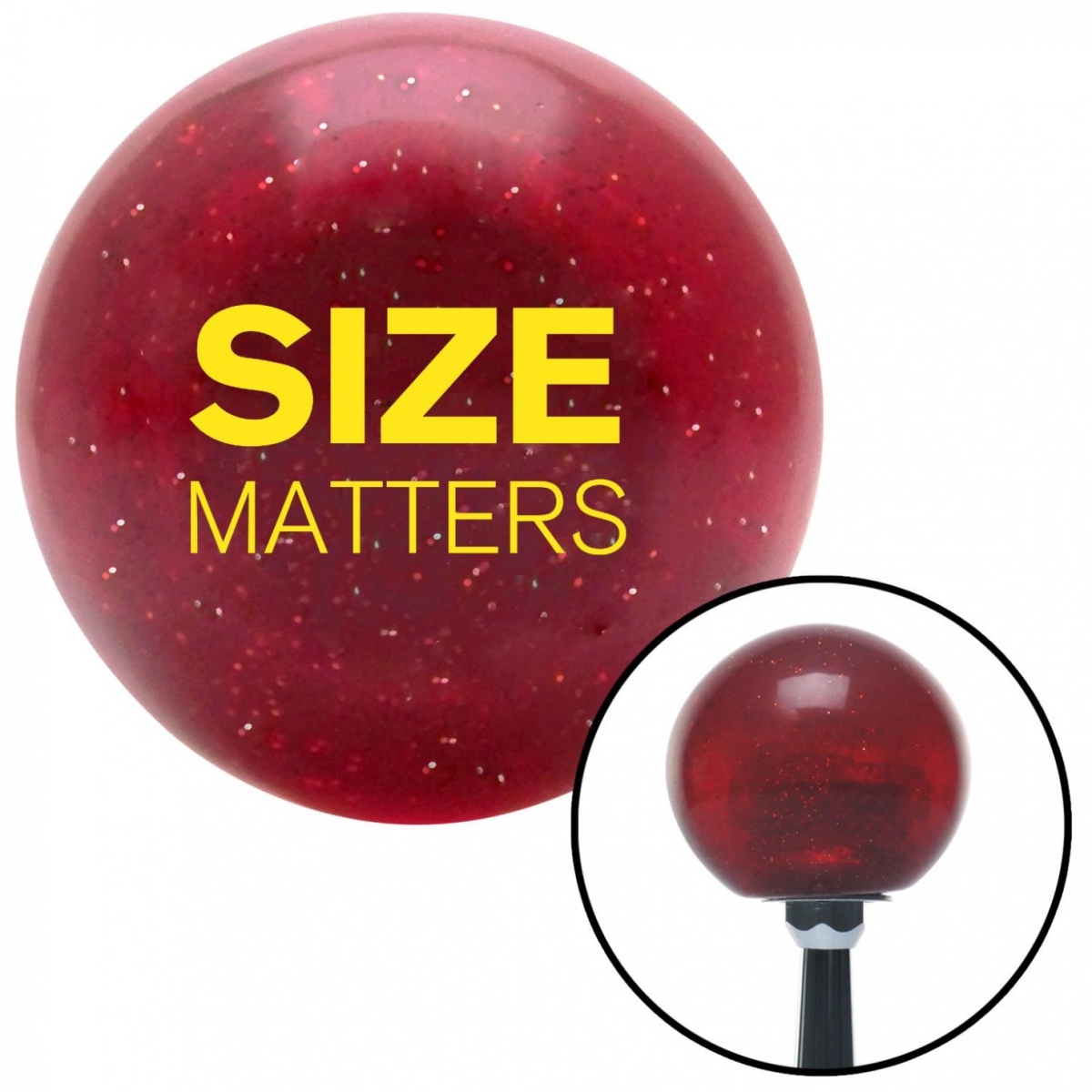 American Shifter 56341 Yellow Size Matters Red Metal Flake Shift Knob with M16 x 1.5 Insert Shifter Auto